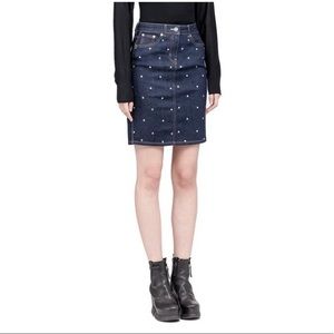 Sonia Rykiel Embellished Denim Pencil Skirt